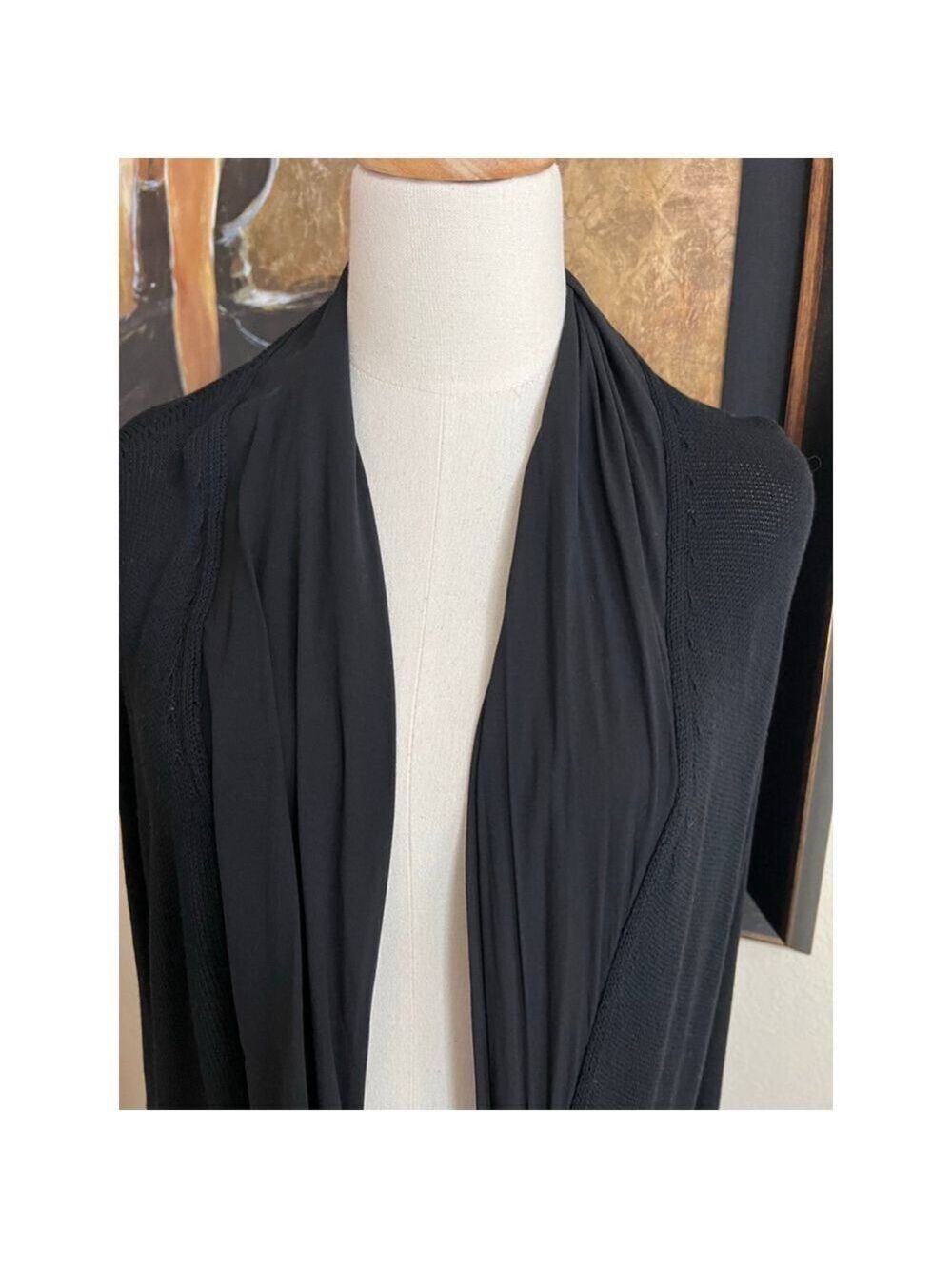 NWOT P.A.G. Italia S.R.L. Black Silk Cardigan L